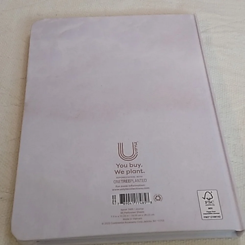 96 Perforated Sheets Journal Hard Back 7.5 x 10.25 inches light Purple w Gold